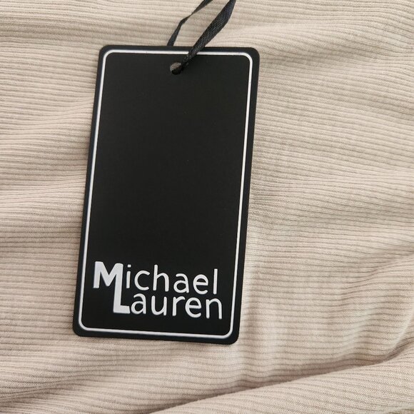 NWT REVOLVE Michael Lauren Tan Cream Long Sleeve Henley Dress Size Large - Picture 12 of 15